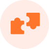 Orange puzzle icon