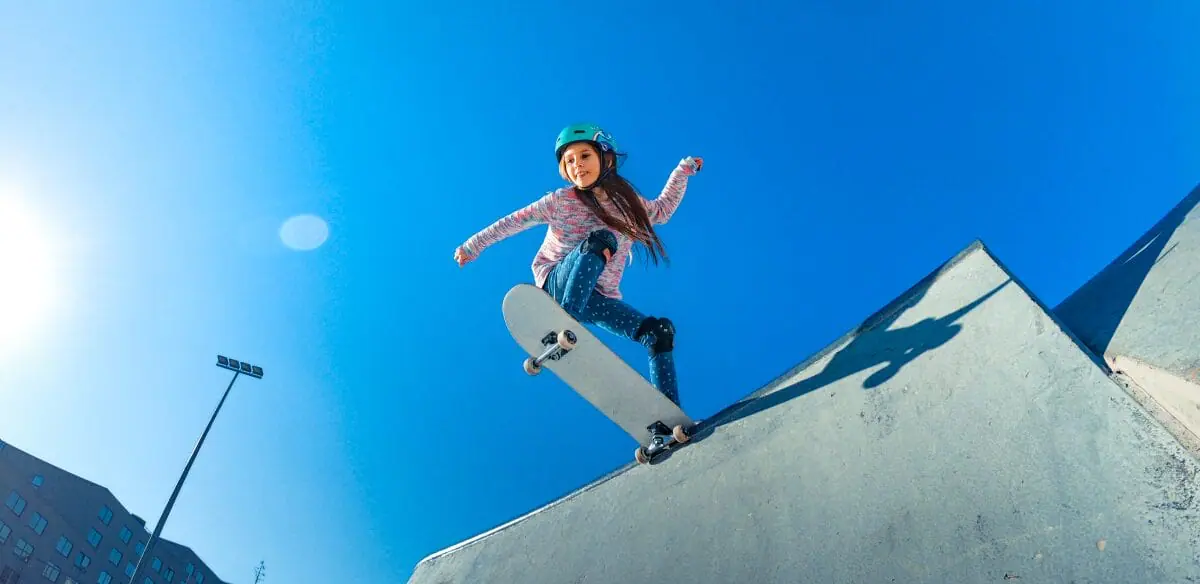Student skateboarding