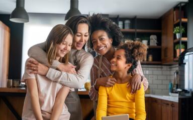 Friends with their kids