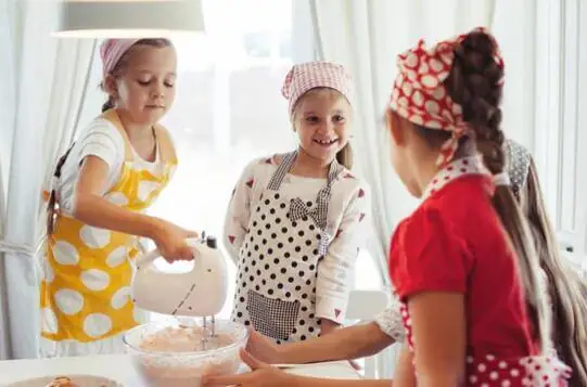 little girls cooking
